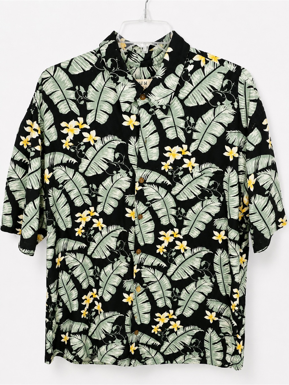 Summa Men's 100% Silk Tropical Floral Button Up Shirt Size L
